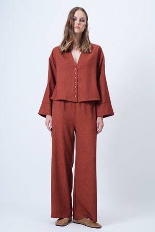 Veste et pantalon palazzo en velours - Noir