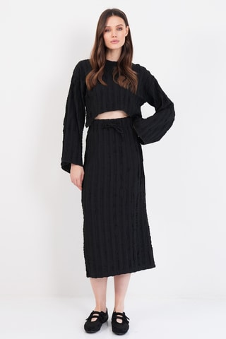 Blouse et jupe midi - Noir