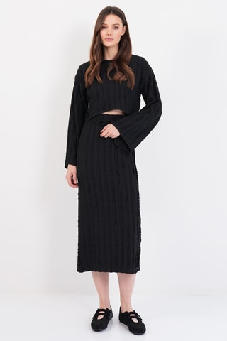 Blouse et jupe midi - Noir