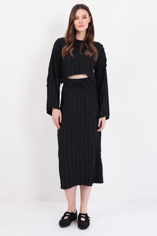 Blouse et jupe midi - Noir