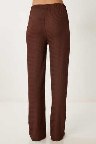 Top asymétrique et pantalon - Marron