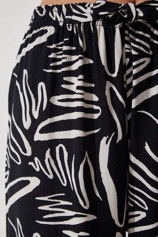 Pantalon palazzo - Ecru et noir