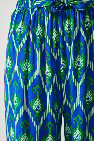 Pantalon palazzo - Bleu électrique et vert
