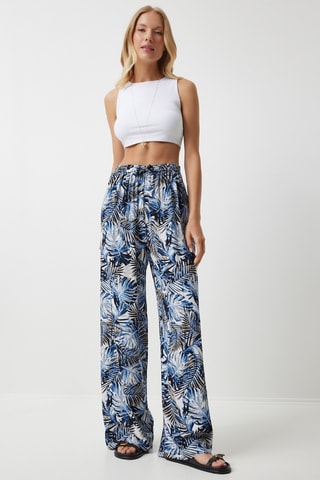 Pantalon palazzo - Bleu marine et noir