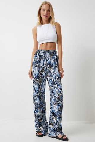 Pantalon palazzo - Bleu marine et noir