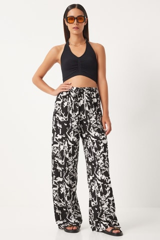 Pantalon palazzo - Noir et écru