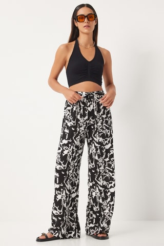 Pantalon palazzo - Noir et écru