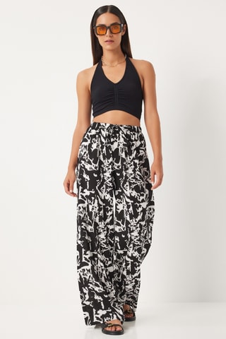 Pantalon palazzo - Noir et écru