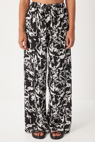 Pantalon palazzo - Noir et écru