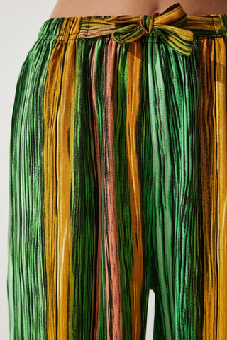 Pantalon palazzo - Vert et jaune