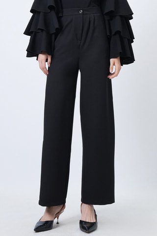 Pantalon palazzo taille haute - Noir