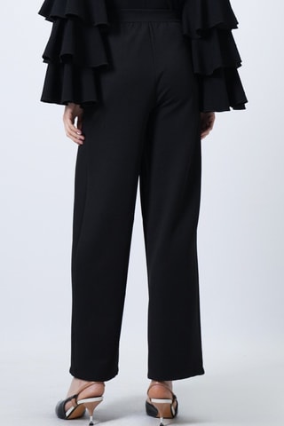 Pantalon palazzo taille haute - Noir