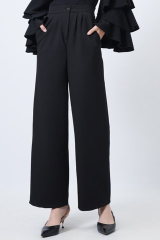 Pantalon palazzo taille haute - Noir