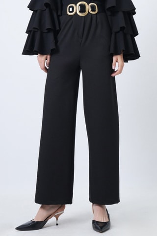 Pantalon palazzo taille haute - Noir