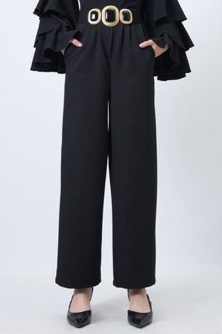 Pantalon palazzo taille haute - Noir