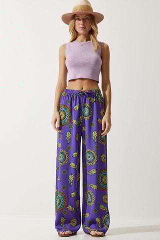 Pantalon palazzo - Violet