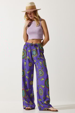 Pantalon palazzo - Violet