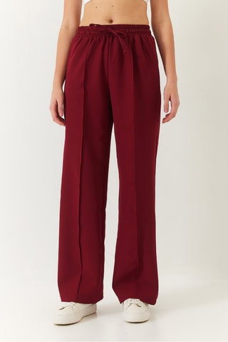 Pantalon palazzo taille haute - Bordeaux
