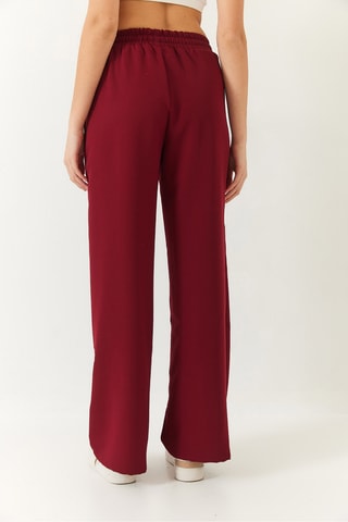 Pantalon palazzo taille haute - Bordeaux