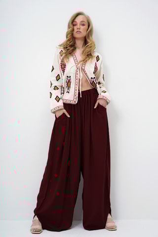 Pantalon loose - Bordeaux