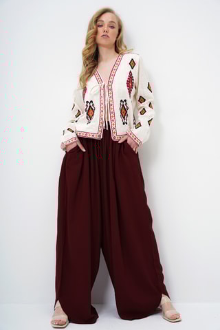 Pantalon loose - Bordeaux