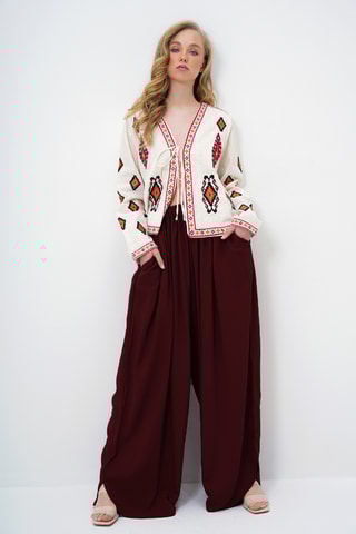 Pantalon loose - Bordeaux
