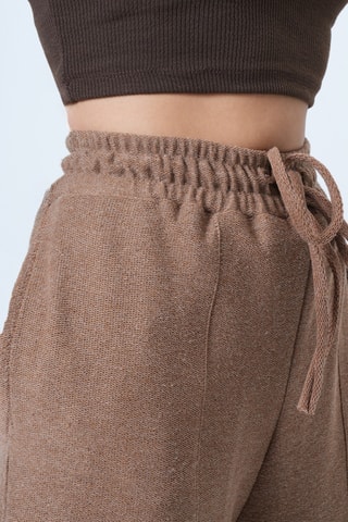 Pantalon taille haute - Marron