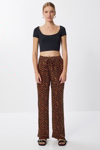 Pantalon - Noir et marron foncé