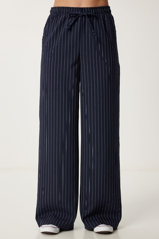 Pantalon wide legs - Bleu marine