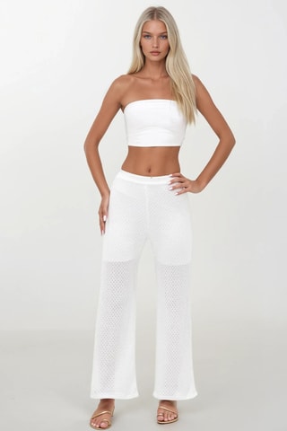 Pantalon palazzo - Blanc