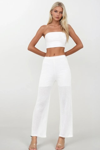 Pantalon palazzo - Blanc
