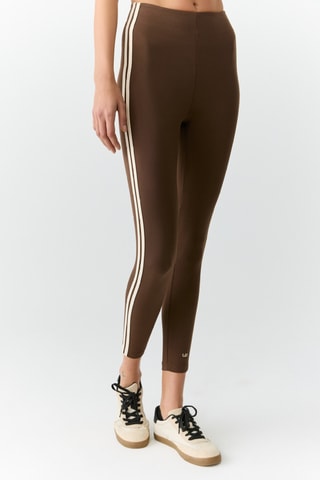 Legging taille haute - Marron foncé et écru