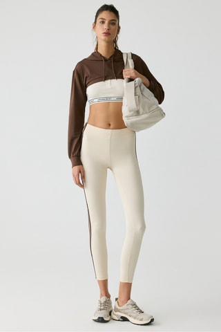 Legging taille haute - Ecru et noir