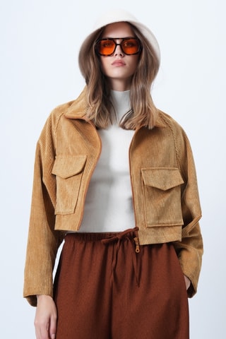 Veste en velours - Marron clair