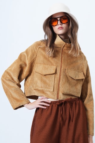 Veste en velours - Marron clair