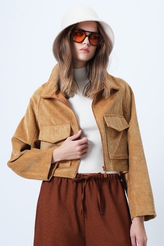 Veste en velours - Marron clair