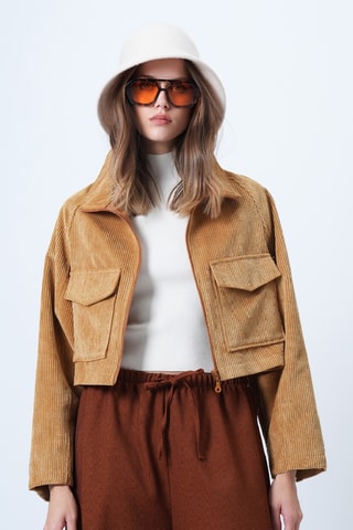 Veste en velours - Marron clair