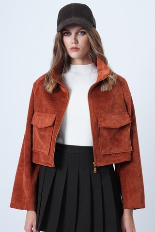 Veste en velours - Rouge brique