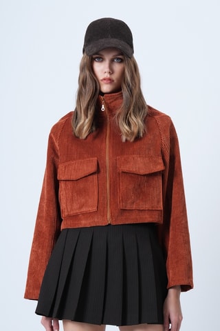 Veste en velours - Rouge brique