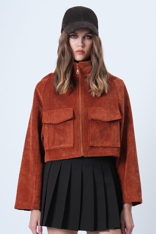 Veste en velours - Rouge brique