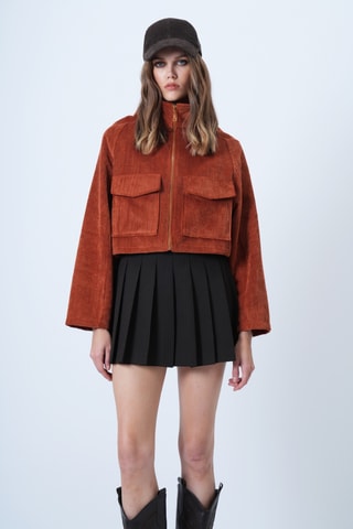 Veste en velours - Rouge brique