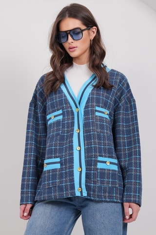 Gilet - Bleu marine et turquoise