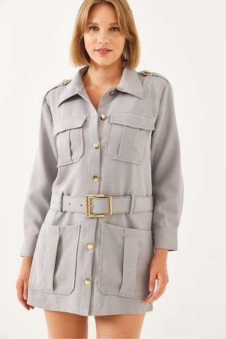 Saharienne - Gris clair et doré