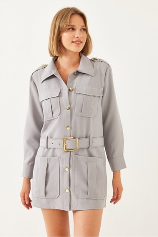 Saharienne - Gris clair et doré