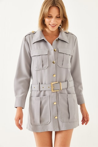 Saharienne - Gris clair et doré