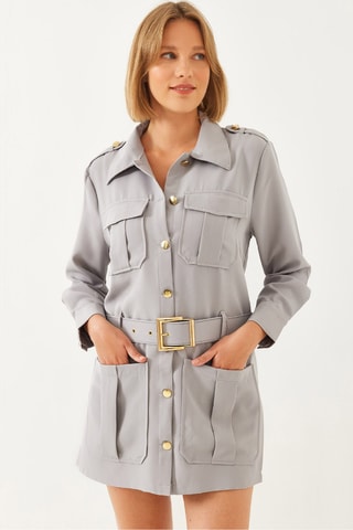 Saharienne - Gris clair et doré