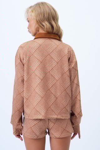 Veste - Ecru et marron