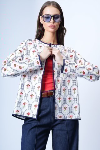 Veste - Ecru et bleu marine