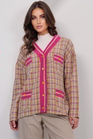 Gilet - Fuchsia et marron clair