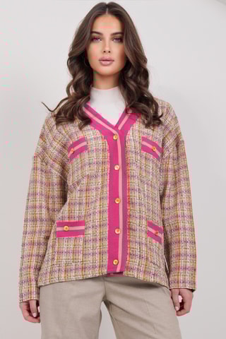 Gilet - Fuchsia et marron clair